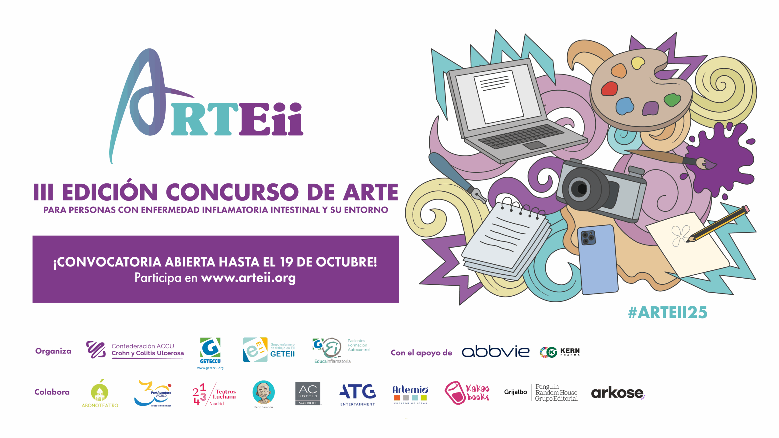 Llega la III edición de ARTEii, el certamen artístico para personas con Enfermedad Inflamatoria Intestinal y su entorno